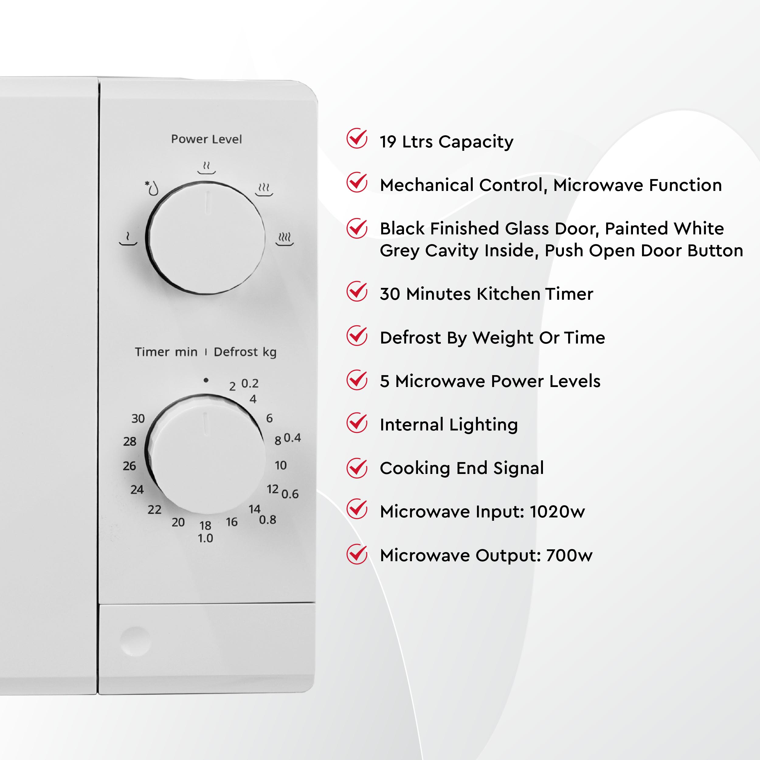 Nobel Microwave Oven Manual 20 L 700 W NMO20M White - Image 8