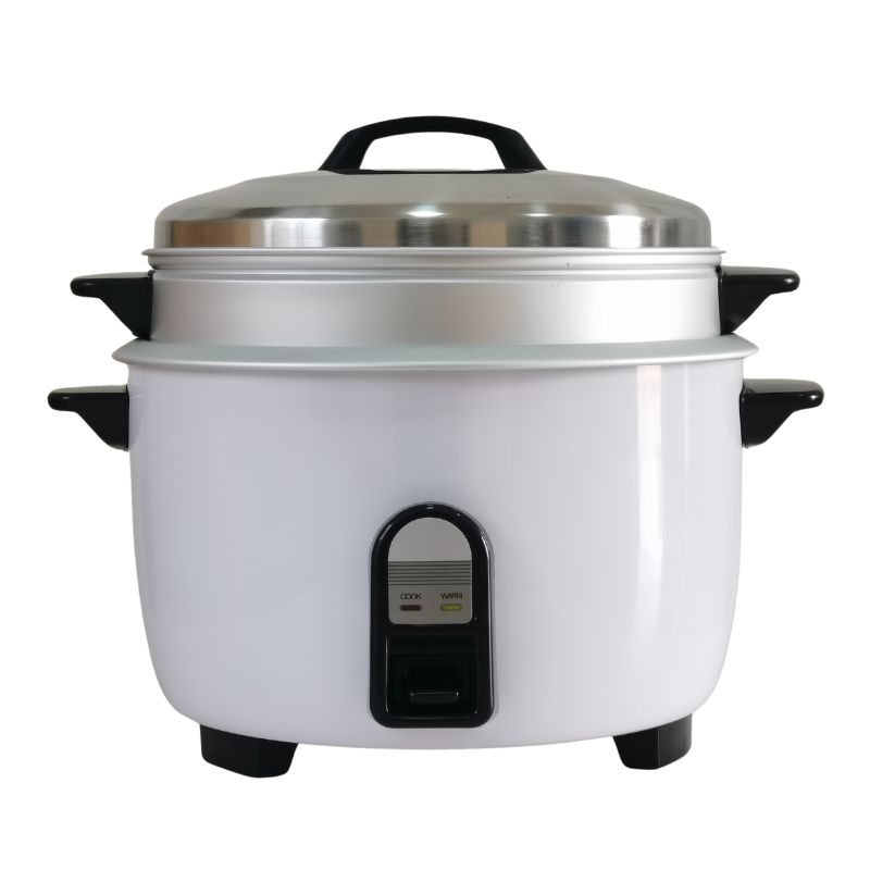 Nobel 6.0L Stainless Steel Rice Cooker & Steamer with Auto Shut-Off, Keep Warm Function, Dual Grip Handle, Aluminum Inner Pot, and 1900W Power Input NRC600