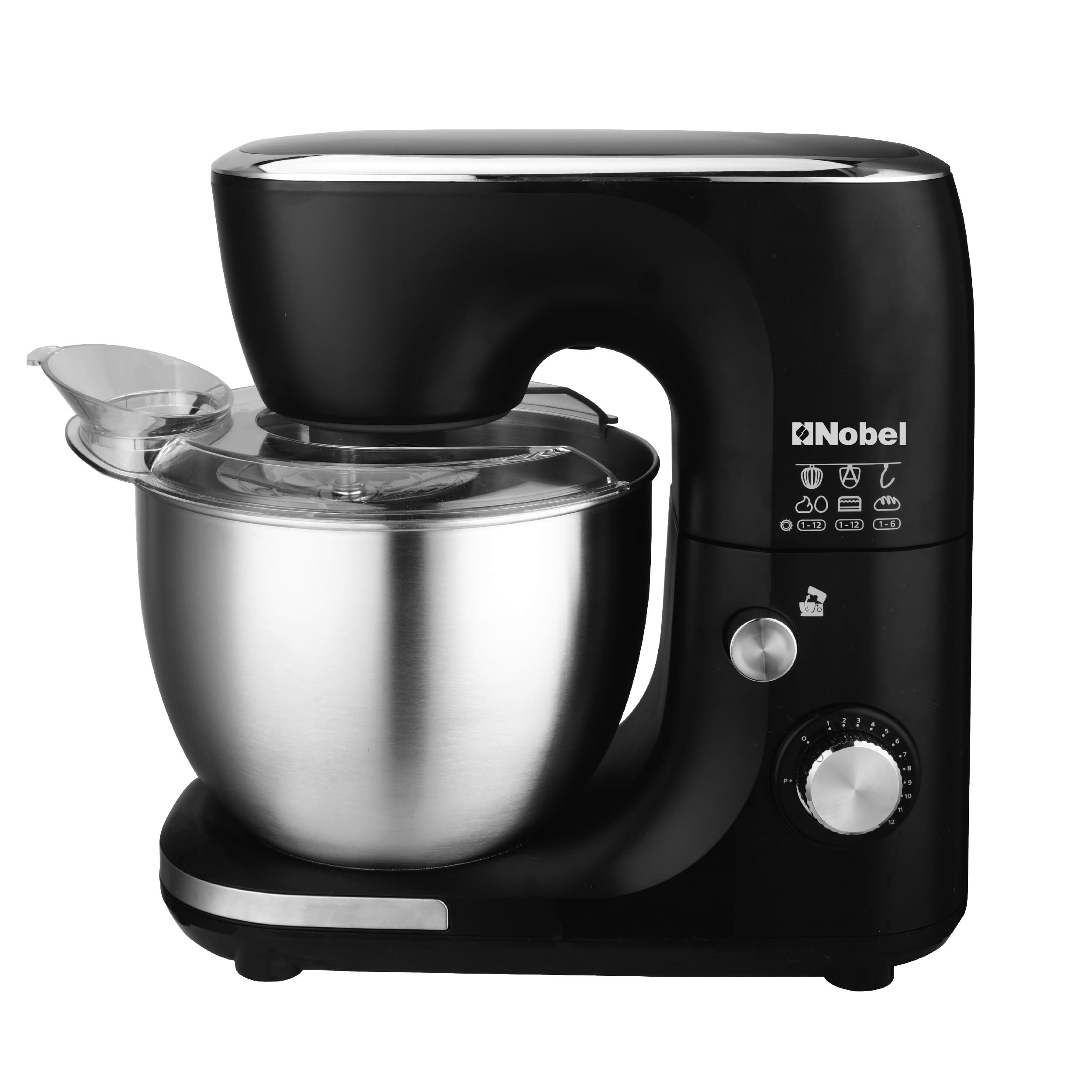 Nobel Stand Mixer Black 5 Litres 8 Speed NBM50