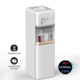Nobel Freestanding 3 Tap Water Dispenser With Hot, Normal & Cold Taps, Refrigerator, 670W Power NWD1608R White