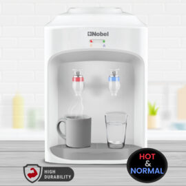Nobel Table Top Water Dispenser With Hot & Normal Functions, 0.6L Hot Tank Capacity, Ergonomic Taps, Indicator Lights, And On-Off Power Switch - NWD565