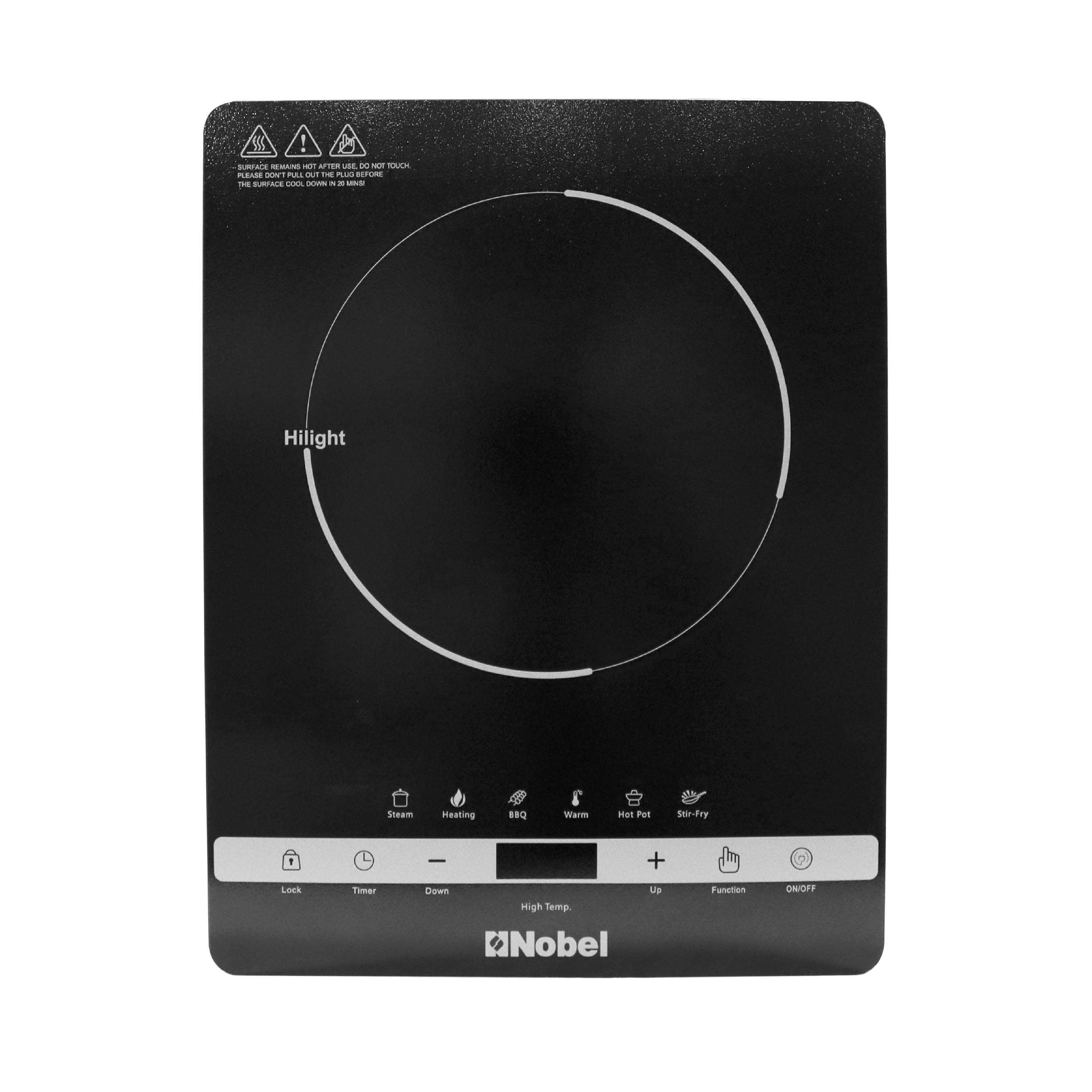 Nobel Infrared Cooker Black Single Ring 2000W Multi Function Touch Control Digital Display NIC10