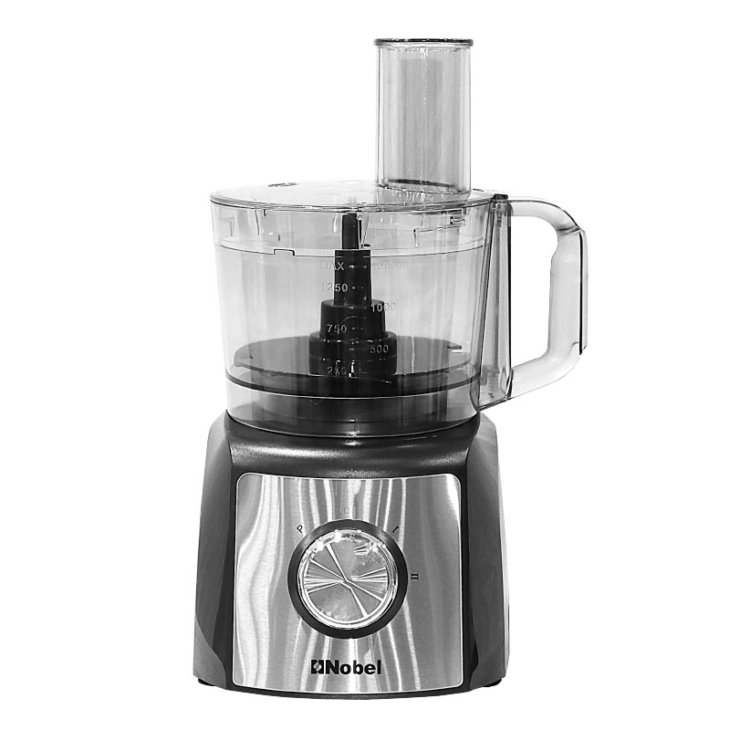 Nobel Food Factory Stainless Steel 1.5 Litre 800W 2 Speed - Pulse 3 Cutting Plates Over Heat Protection Anti Slip Feet NFP777E